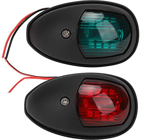 Lampe de Signal D'éclairage de Navigation Yates 10–30 V Imperméabilisation pour L'eau Permanente 1 Paire pour les Navires (BLACK)