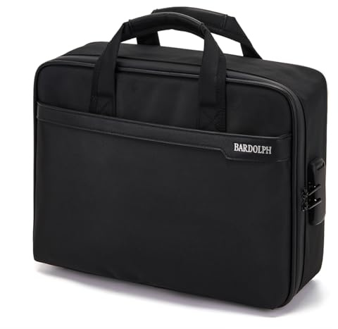 BARDOLPH Document Organizer，Document Box with Lock，Portable Home Travel Safe Storage for Important Documents, Files and More (BLACK)