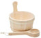 pistro Set di secchiello per sauna con mestolo - Accessori per bagno turco in legno per spa, bagno e hotel