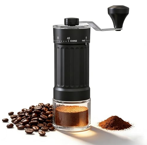 Irishom Macinacaffè Manuale con 40 Impostazioni Regolabili, Rettifica a Bassa Temperatura, Macina Caffè Manuale per Viaggio, Campeggio, Ufficio, Espresso, Pour Over