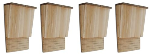 Lot de 4 Nichoir pour Chauve-Souris, Maison Nid Boîte Abri à Chauve-Souris 22 x 12 x 34 cm Bois