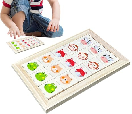 Fnaekier Slide Puzzles for Teens,Wooden Animal Toy | Educational Puzzle Board Game | for Adults Kids Boy Girls Travel Party Favors Stocking Stuffers Home Travel