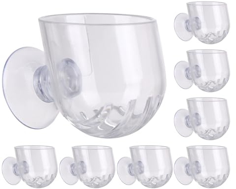 MOTHNUR 8 Pièces Pot Fleur Suspendu Acrylique avec Ventouses Support Multifonction pour Aquarium Plante Hydroponique Petit Vase Mural Transparent pour Décoration Intérieure
