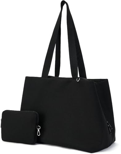 Fexkean Tote Bag for Women with Zip,Large Work Handbags with Compartments & Pockets,Casual Travel Bag,Stylish Shoulder Bag for Commuting Travel Gym Shopping Beach Holidays