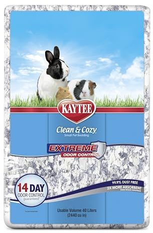 Kaytee Clean & Cozy Extreme Odour Control Super Absorbent Paper Bedding for Cages, Hamster, Gerbil, Mice, Guinea, 40 Litre