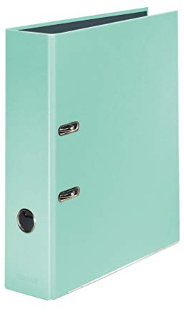 Falken PastellColor-Ordner 8 cm breit (5er Pack) DIN A4 Pastell-Farbe Minze Ringordner Aktenordner Briefordner Büroordner Plastikordner Schlitzordner Motivordner