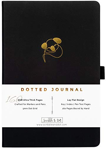 Bullet Journal/Quaderno Punteggiato - Koala - Carta A5 ultra spessa 160 g/m² - Taccuino rilegato a mano - Diario a punti perfetto per artisti e creativi - Inglese