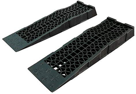 KATSU Rampe per Auto in Plastica a Basso Profilo, 2 Pezzi 5 Ton Capacità Rampe di Carico Livellamento per Roulotte per il Sollevamento di Veicoli Automobilistici Garage Assistenza e Riparazione