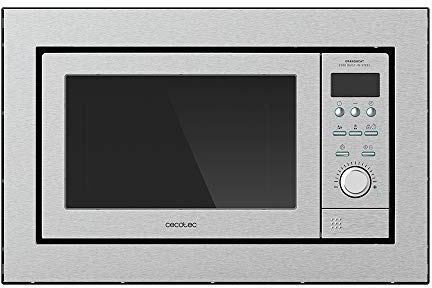 Cecotec Digitale und einbaubare Mikrowelle mit 25 Liter Fassungsvermögen GrandHeat 2500 Built-in Steel. Grill und 900 W Leistung