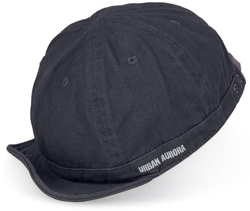 Clape Short Brim Baseball Cap Polo Style Dad Cotton Cycling Trucker Caps Short Bill Cap Flat Brim Hip Hop Hat Black DY06