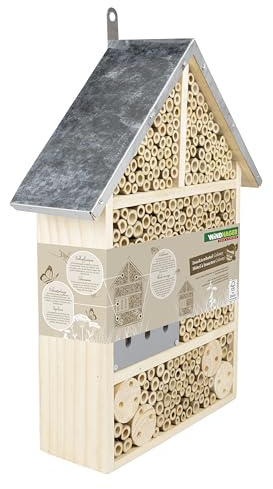 Windhager Hotel de Insectos Colony - Madera y bambú - Hotel de Abejas, casa de Insectos - casa de Insectos para Abejas, Mariquitas y Mariposas - Hotel de Abejas para Colgar