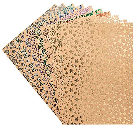 Ideen mit Herz 10 Bogen Design-Papier | Winter/Weihnachten 2 | DIN A4 | 250 g/m² | 10 verschiedene Designs | Kraftpapier mit aufwändiger Folienveredelung