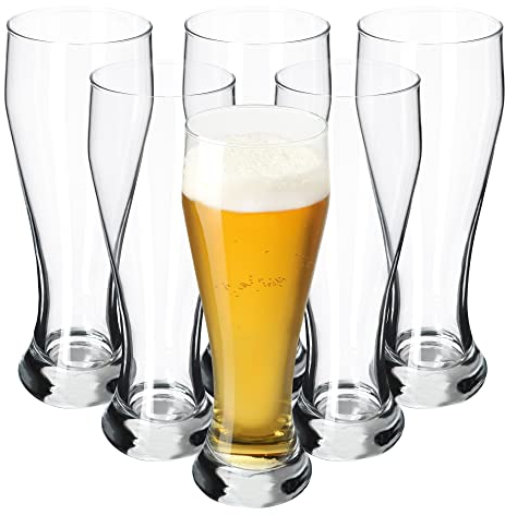 KADAX Juego de vasos de cerveza de cristal, tulipanes de cerveza, vasos de trigo para cerveza oscura y clara, vasos de cerveza artesanales