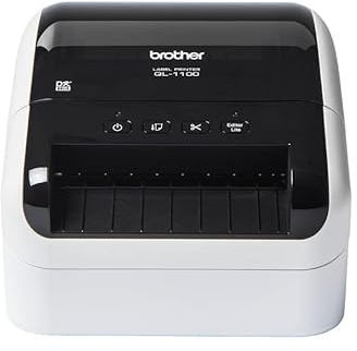 Brother QL-1100C Label Printer | Shipping Labeller | PC Connected | Desktop | Wide Format 4 Inch Labels, UK Plug