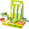 13 Pieces Kids Kitchen Knife Set,Wooden Safety Knives for Real Cooking Toddler Knife Set Include 4 Toddler Knives with Serrated Edges, Cutting Boards, Crinkle Cutter, Peeler and Wooden Safe Knife