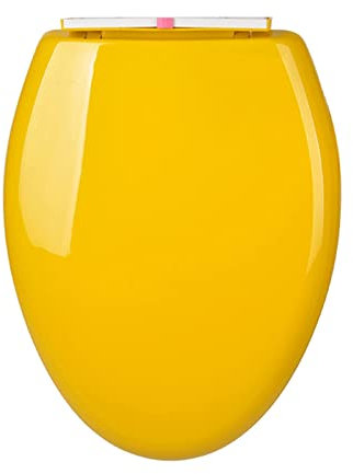WC Sitz PP COLORFUL, Toilettensitz Mit Absenkautomatik, Passend Für Viele Handelsübliche WC-Becken, Klobrille Oval, Langsam Schließen Bad WC-Deckel,Gelb