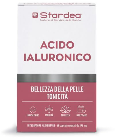 ACIDO IALURONICO | Acido ialuronico Capsule Vegetali | Integratore Acido Ialuronico in capsule con Zinco + Selenio | Alto Dosaggio | Integratore pelle | STARDEA ACIDO IALURONICO