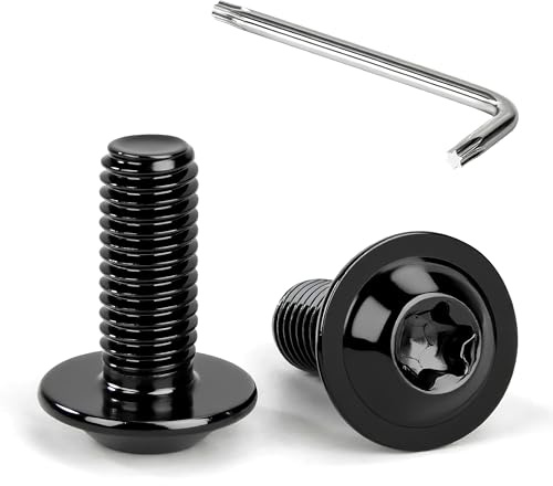 Tunejoy Viti a Testa Bombata Torx Nero con Flangia M8 x 20 mm Vite a Testa Esagonale Bulloni in Acciaio Inox A2 V2A Viti a Brugola con Chiavi a T40 Filettatura Completa 20 Pezzi