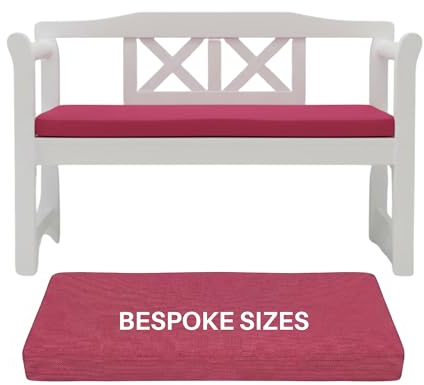 Kosiproducts Custom Bench Cushions, Bespoke Crash Mats, Cut To Size Outdoor and Inddor Seating Pads, Pink, 9cm Thick