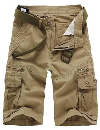 Generisch Cargo Shorts Herren Uni Farben Normale Passung Kurze Cargo Hose Männer Sommer Shorts Kurze Hosen mit Zipper und Taschen 2025 Herren Cargohose Arbeitshosen Sporthose Wanderhose