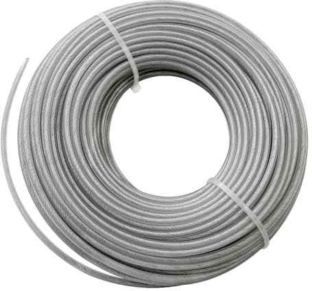 NAVESO Fil Coupe Bordure en Nylon et Acier 2.4mm*60m, Bobine de Fil Debroussailleuse, Coupe Herbe Ligne, Fil de Coupe Débroussailleuse, Fil de Coupe Renforcé pour la Coupe de Pelouse Robustes