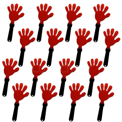 Lovecheer 16PCS Red and Black Hand Clappers Noisemakers Halloween Christmas New Year Party Clapper Noise Makers for Sporting Basketball Hockey Football Baseball Events