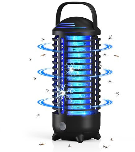 Mosquito Killer Lamp, Electric Mosquito Zapper,UV Insect Flying Killer Trap for Indoor and Outdoor, Waterproof Bug Zapper for Fly Insect Control Lamp for Indoor& Outdoor (Black)