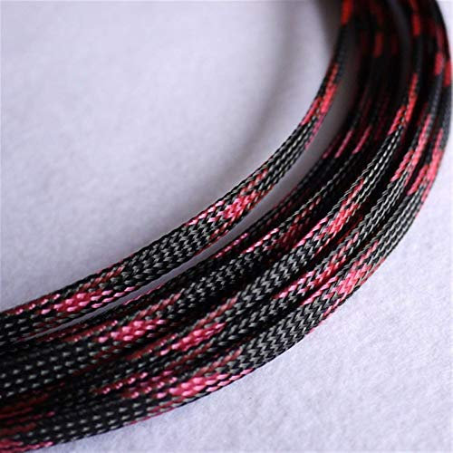 XUZWMAGZJ 15meter Cable Sleeves 6mm Encryption PET Snakeskin Mesh 3 Wire Protecting Cable Sleeve, Wire Mesh Nylon Shock for Cable Sets
