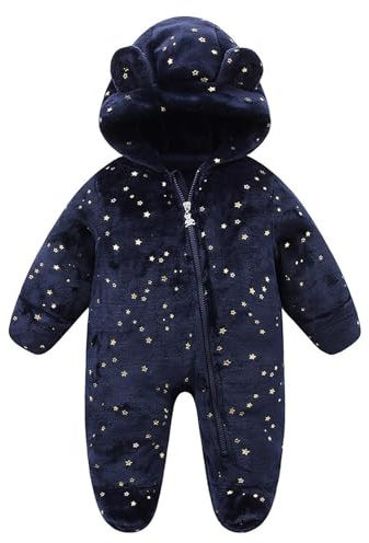 JiAmy Baby fleece overall flickor pojkar vinter sparkbyxor för 0–12 månader