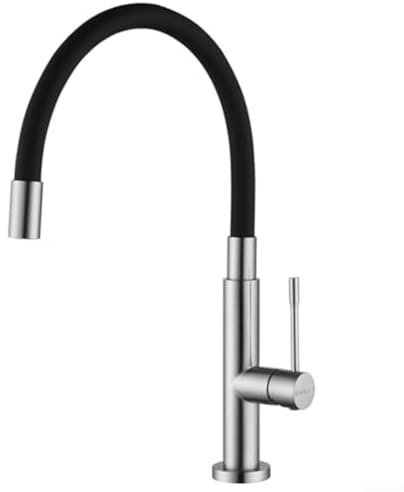 Vilgftyiet Rubinetto da cucina, girevole in acciaio inox miscelatore da cucina con limitatore di flusso d'acqua integrato, getto d'acqua ad alta pressione e filtro sostituibile per un funzionamento