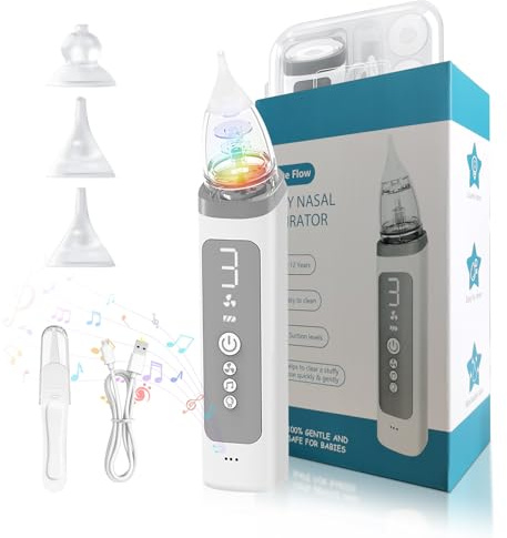 Aspiratore Nasale Neonato Elettrico,Specificamente Progettato per Aspirare Il Muco Dai Neonato, Dotato di Tre Misure di Puntali In Silicone Alimentare, Adatto a Bambini di Età Compresa Tra 0 e 12 Anni