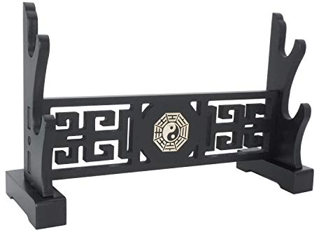 Eforlife Schwertständer Waffenständer Katana Genji Japanische Samurai Schwert Klinge Gladius Templer Mittelalter Schwert Ständer Halter Tai Chi Bagua Stil (2 Ebenen)