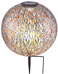 Solcell metall silvergrå, 1 x led