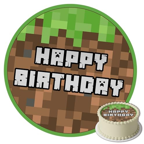 J&M DECO Decoration Gateau Anniversaire - Decoration Gateau Fondant - Décoration Coméstible Gamer Motif - Cake Topper Rond 20 cm - Décoration avec Papier Comestible - Deco Anniversaire Gateau
