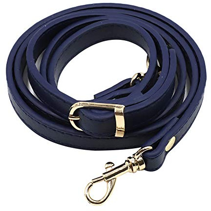 Uposao PU-läder väskrem axelrem för väskor, 1,2 cm bred 105–120 cm justerbar ersättning axelrem axelrem axelrem gör-det-själv tillbehör med karbinhakar för kvinnor väska plånbok, mörkblå
