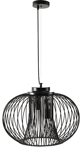 HOMCOM Pendelleuchte Hängelampe Deckenleuchte industriell Stil Kugelpendel Deckenstrahler E27 einstellbare Länge Metall Schwarz Ø50 x 150 cm