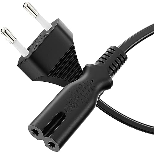 sonero Stromkabel Netzkabel 2 Polig, 1,0m, Eurostecker Typ C Netzstecker auf IEC Buchse C7 Euro 8 Stecker, Netzteil Strom Kabel für TV, PS5, PS4, PS3, Haushaltsgeräte, Schwarz
