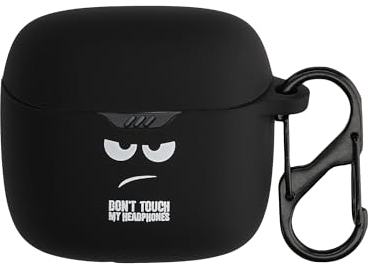 kwmobile Hülle kompatibel mit JBL Tune Flex Hülle - Silikon Kopfhörer Schutzhülle Case Cover Weiß Schwarz Schwarz