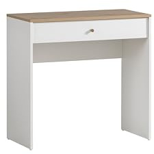 Schildmeyer Frisiertisch Schmintkisch Hilda 155892, weiß matt/artisaneiche Dekor, 80 x 40 x 78,5 cm