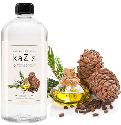 KAZIS® I Cedro libanés I Picante, terroso, elegante I 1 litro I Para cada lámpara catalítica I Fragancia de habitación