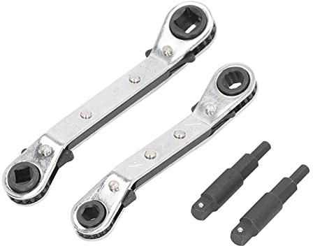 Risegun Clé à Cliquet Double Anneau, 2 Pièces Clé à Cliquet à Double TêTe en Acier Inoxydable, 3/8 à 1/4 5/16 à 1/4, pour La Technologie Du Froid