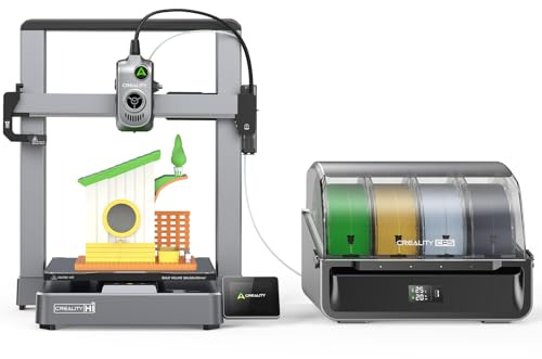 Creality Hi Combo (A) 3D Printer, Multi Color 3D Printer with CFS, 500mm/s High Speed Auto-Leveling Automatic Filament Reading Clog-Free Extruder 95% Pre-Assemble All-Metal Body 10.24×10.24×11.81inch