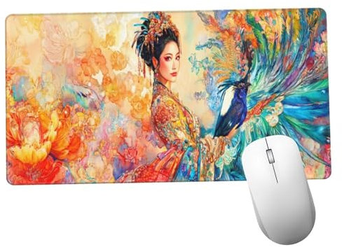 Mujer Alfombrilla Ratón 1400x600x3mm Alfombrilla Raton XXL con Base de Goma Antideslizante, Accesorios Gaming Vintage, Ordenador Gamer Regalos, Mouse Pad Gaming Mejora La Precisión Y La Velocida Y1334