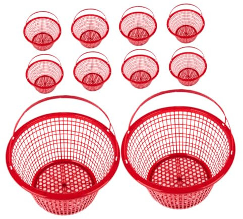 BESTonZON 10pièces Panier Plastique pour Fruits Et Légumes Panier Rond avec Poignée pour pour Et Maison
