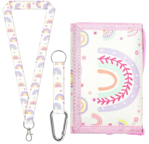 ALLY-MAGIC Regenbogen Kinder Brustbeutel, Dreifach Gefaltete Geldbörse, Kinderportmonee Mädchen, Portemonnaie zum Umhängen Schultüte Füllung Geburtstag Geschenk für Jungen Mädchen E21-CHKB