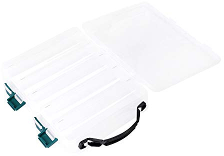 Eminchu Fiskedrag Box Slitstarkt Fodral Tätt Lock Dräneringshål för Fiskare Plast Stor Kapacitet Förvaring för Fiskeentusiaster 10 Platser (10 celler)