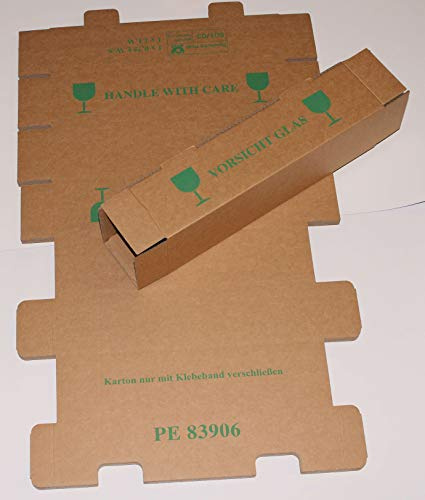 10 Stück PTZ-Flaschenversandkarton Weinkarton Flaschenkarton Weinversand für Einzelflaschen