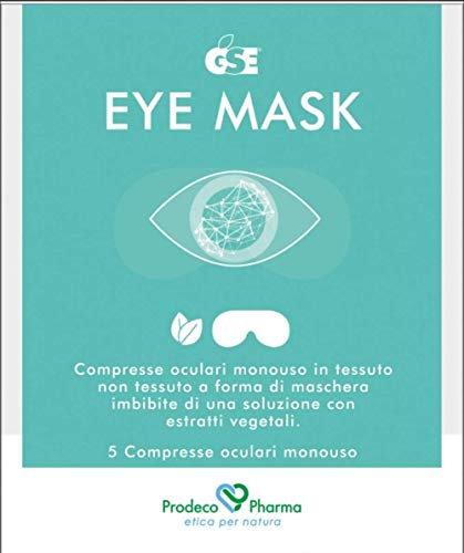 PRODECO PHARMA Gse Eye Mask | Compresse Oculari Monouso In Tessuto Non Tessuto A Forma Di Maschera Imbibite Di Una Soluzione Con Estratti Vegetali | 5 Compresse Oculari Monouso 30 ml