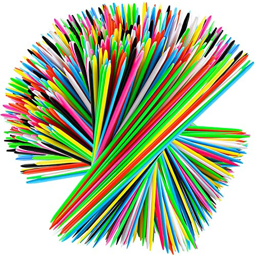 Pick Up Sticks – 240 Stück klassische Pickup-Stäbchen ab 3 Jahren, Retro-Spielzeug mit 1 schwarzen Tasche für Familienspaß-Spielgeschenk