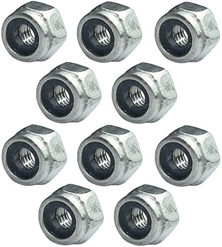 AERZETIX - C49561 - Juego de 10 tuercas hexagonales de bloqueo M3 Ø exterior 5.5mm - en acero inoxidable A2 - tuercas autoblocantes con anillo de nylon